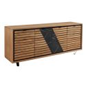 Buffet 4 portes chêne massif huilé et décor marbre 200cm Casita RIVA