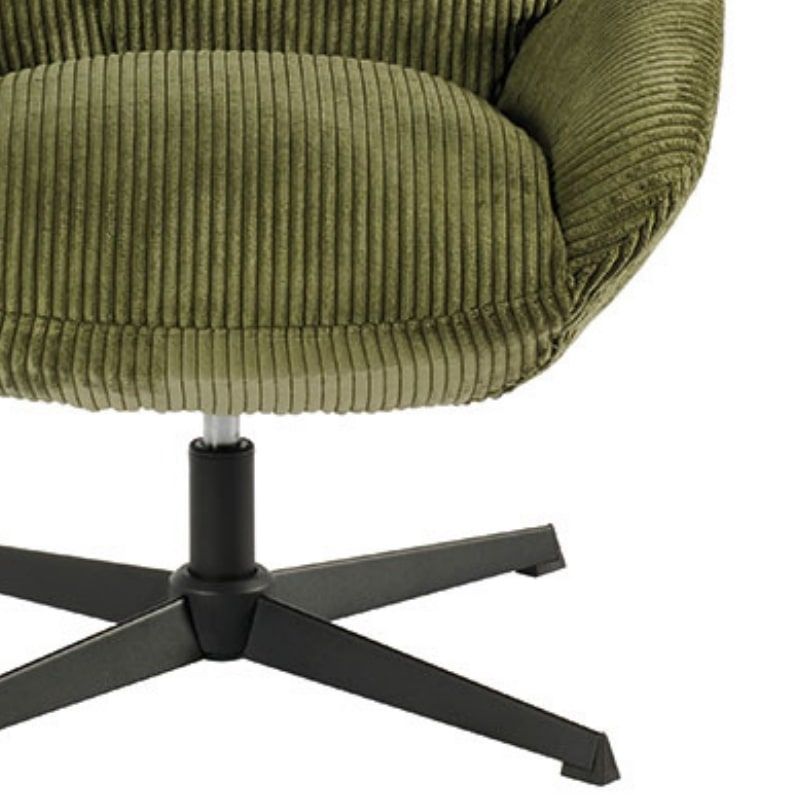 Fauteuil relaxation tournant velours côtelé kaki 78cm Casita BISSETT