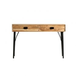 Console bois clair industriel SERENA 120cm