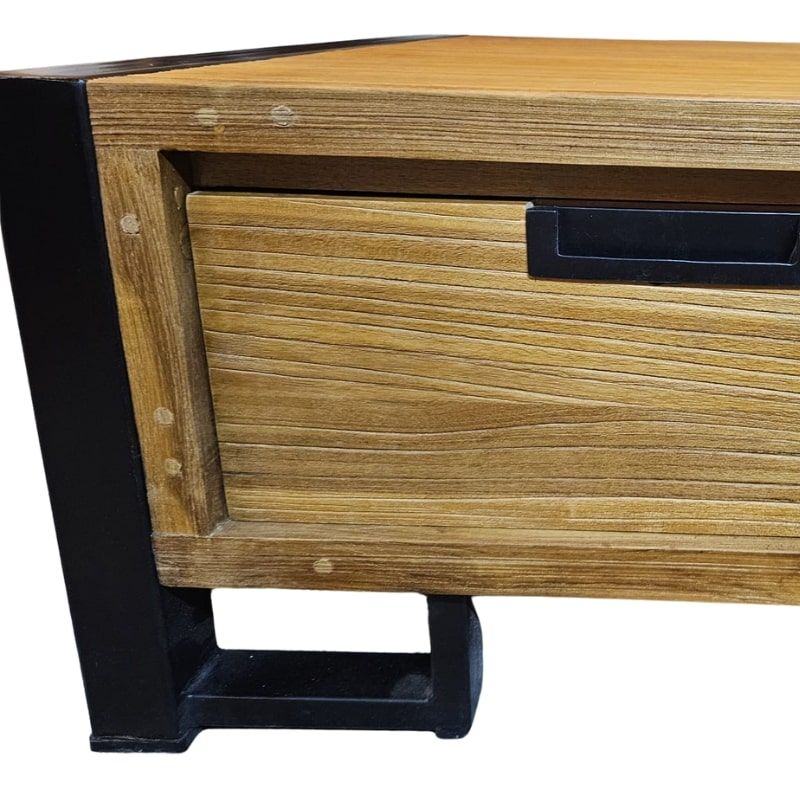 Table basse bois et métal avec rangements 110cm Wales Casita