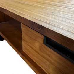 Table basse bois et métal avec rangements 110cm Wales Casita
