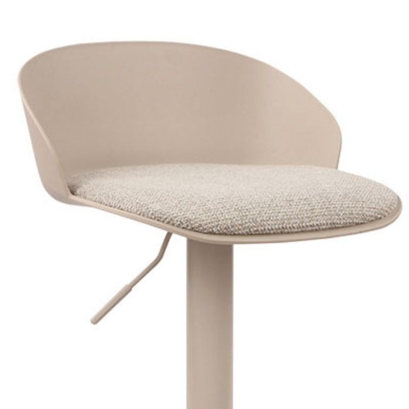 Lot de 2 chaises de bar réglables en hauteur tissu beige OJA Casita