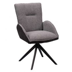 Lot de 2 chaise salle a manger pivotante en tissu anthracite EDDY Casita