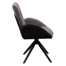 Lot de 2 chaise salle a manger pivotante en tissu anthracite EDDY Casita