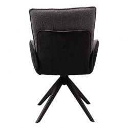Lot de 2 chaise salle a manger pivotante en tissu anthracite EDDY Casita