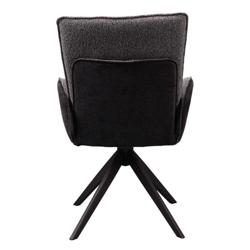 Lot de 2 chaise salle a manger pivotante en tissu anthracite EDDY Casita