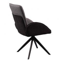 Lot de 2 chaise salle a manger pivotante en tissu anthracite EDDY Casita