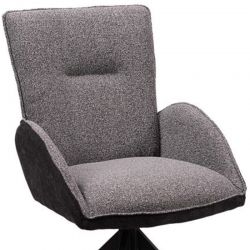 Lot de 2 chaise salle a manger pivotante en tissu anthracite EDDY Casita