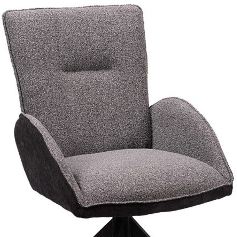 Lot de 2 chaise salle a manger pivotante en tissu anthracite EDDY Casita