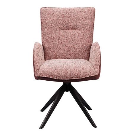 Lot de 2 chaise salle a manger pivotante en tissu prune EDDY Casita