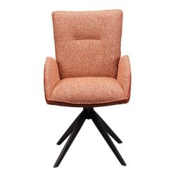 Lot de 2 chaise salle a manger pivotante en tissu rouille EDDY Casita