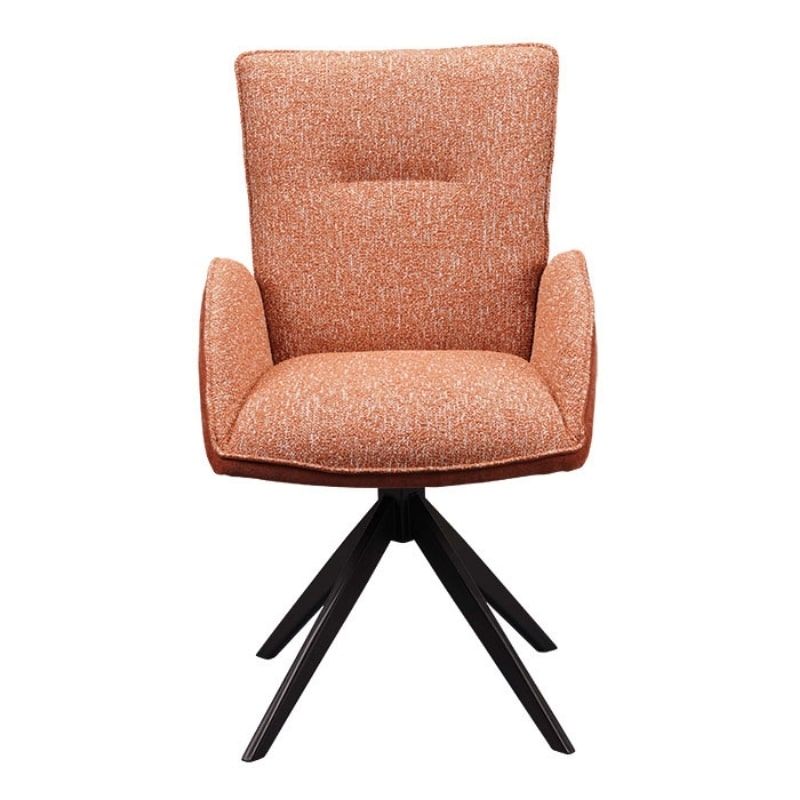 Lot de 2 chaise salle a manger pivotante en tissu rouille EDDY Casita