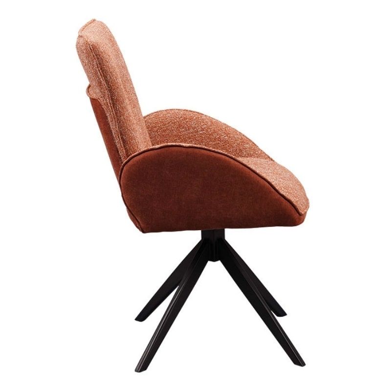 Lot de 2 chaise salle a manger pivotante en tissu rouille EDDY Casita