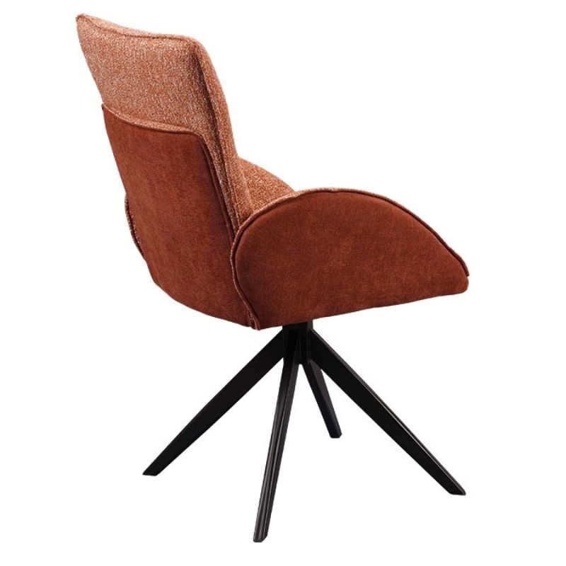 Lot de 2 chaise salle a manger pivotante en tissu rouille EDDY Casita