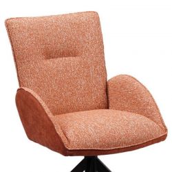 Lot de 2 chaise salle a manger pivotante en tissu rouille EDDY Casita
