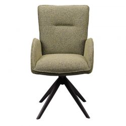 Lot de 2 chaise salle a manger pivotante en tissu vert EDDY Casita