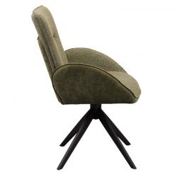 Lot de 2 chaise salle a manger pivotante en tissu vert EDDY Casita