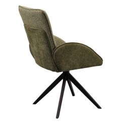 Lot de 2 chaise salle a manger pivotante en tissu vert EDDY Casita