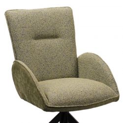Lot de 2 chaise salle a manger pivotante en tissu vert EDDY Casita