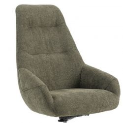 Fauteuil tournant relax tissu kaki MADO Casita