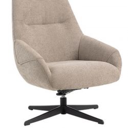 Fauteuil tournant relax tissu taupe MADO Casita