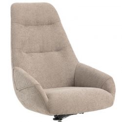 Fauteuil tournant relax tissu taupe MADO Casita
