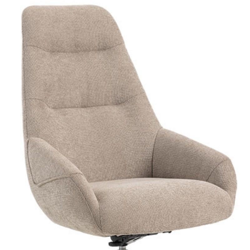Fauteuil tournant relax tissu taupe MADO Casita