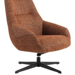 Fauteuil tournant relax tissu terracotta MADO Casita