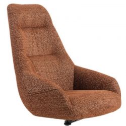Fauteuil tournant relax tissu terracotta MADO Casita