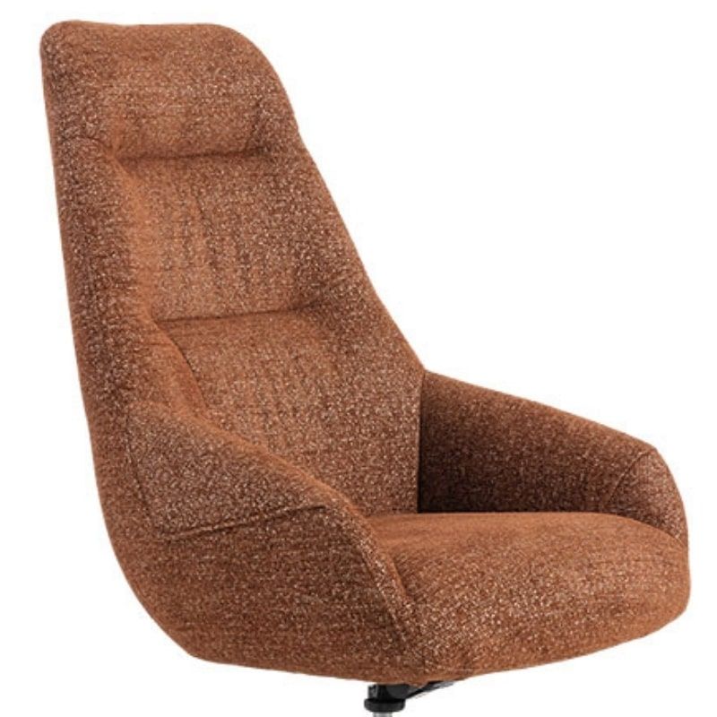 Fauteuil tournant relax tissu terracotta MADO Casita