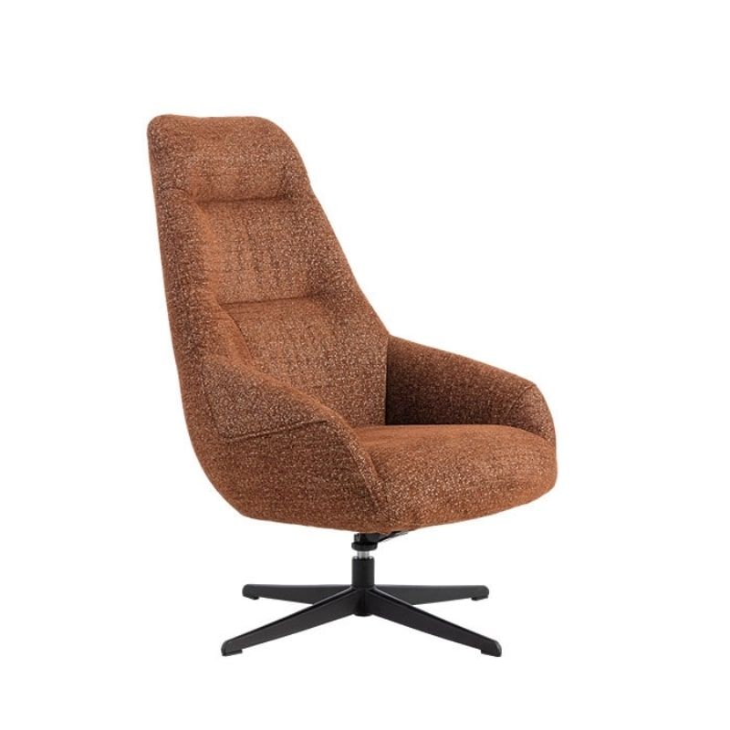 Fauteuil tournant relax tissu terracotta MADO Casita