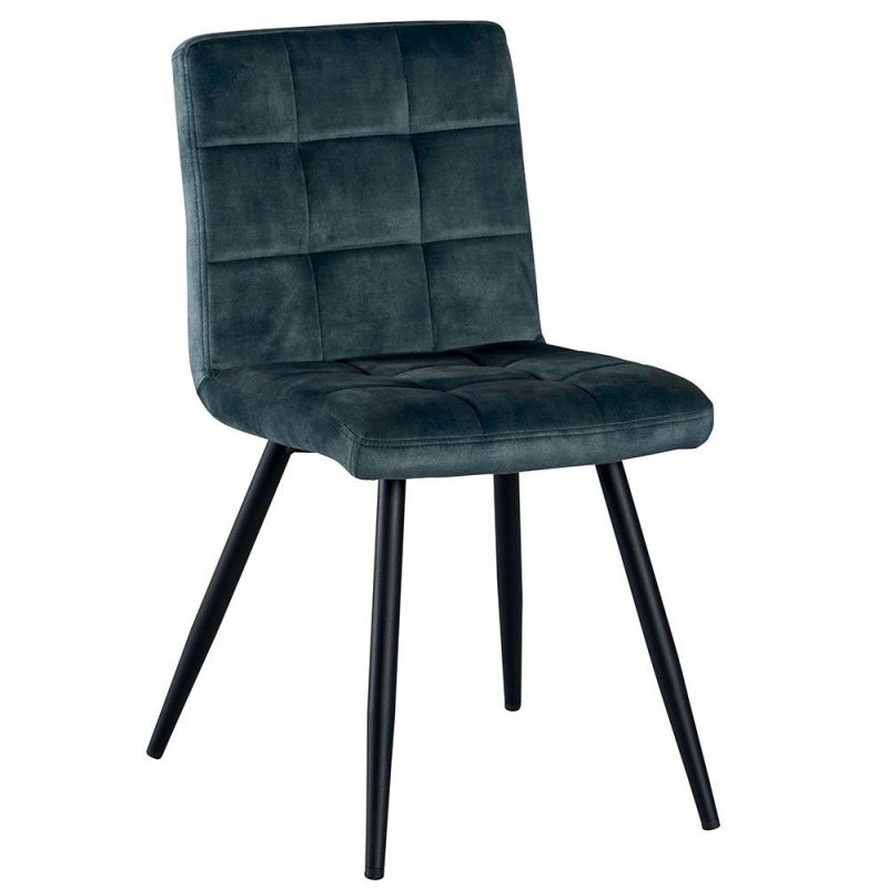 Lot 2 chaises velours pétrole malmo Casita CHAFRABLEPET