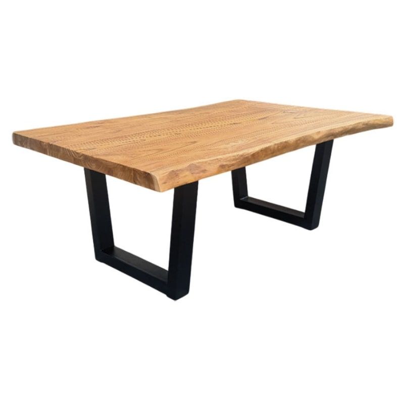 Table basse teck massif recyclé bords naturels 115cm LASIA Casita