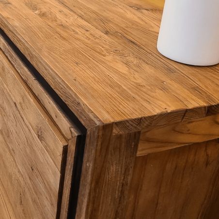 Vaisselier teck massif recyclé 120cm KAYOA Casita2 tiroirs