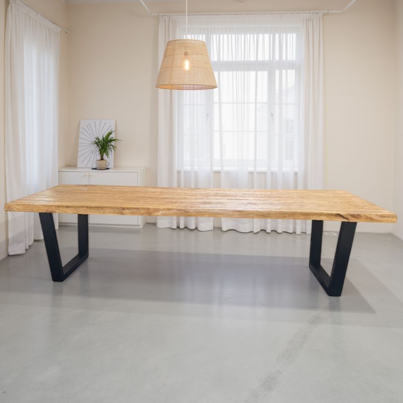 Grande table industrielle salle à manger teck recyclé 240cm LASIA Casita