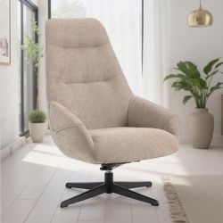 Fauteuil tournant relax tissu taupe MADO Casita