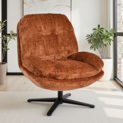Fauteuil relaxant pivotant tissu terracotta PANAMA Casita