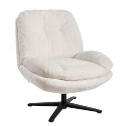 Fauteuil relaxant pivotant tissu blanc écru PANAMA Casita