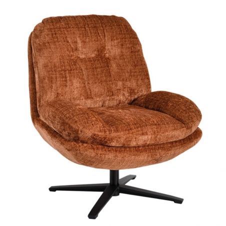 Fauteuil relaxant pivotant tissu terracotta PANAMA Casita