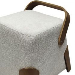 Pouf blanc design en tissu DANA Casita