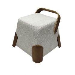 Pouf blanc design en tissu DANA Casita