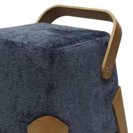Pouf salon design en tissu bleu DANA Casita