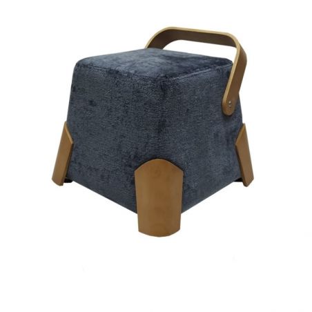 Pouf salon design en tissu bleu DANA Casita