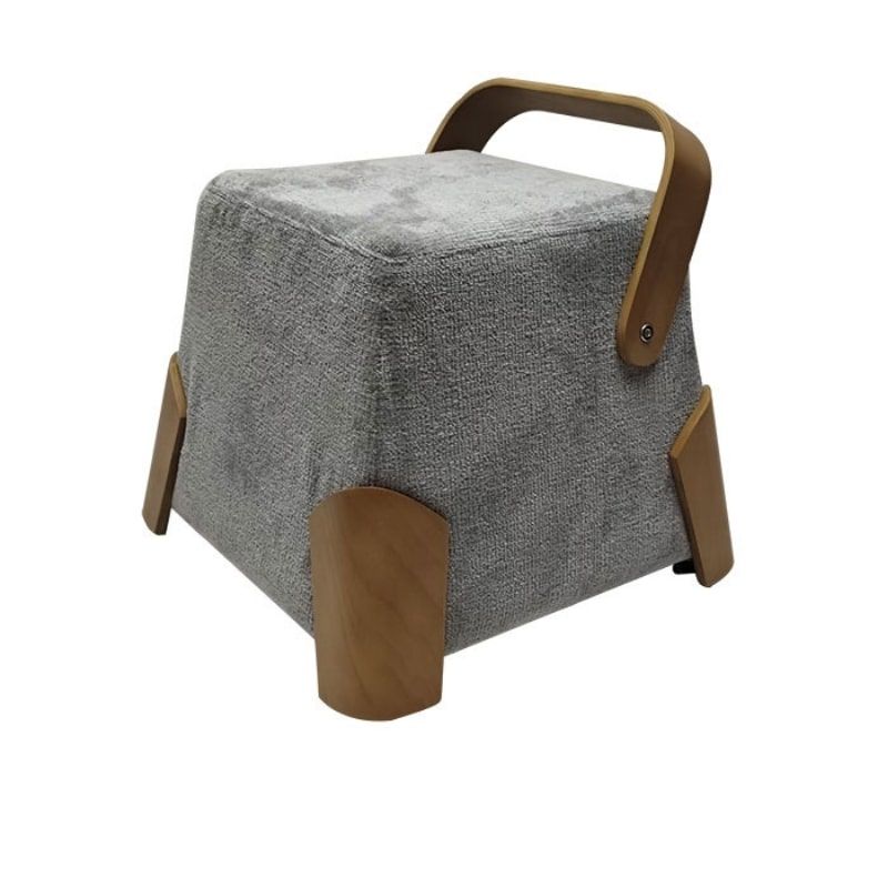 Pouf salon design en tissu cendre DANA Casita