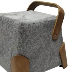 Pouf salon design en tissu cendre DANA Casita