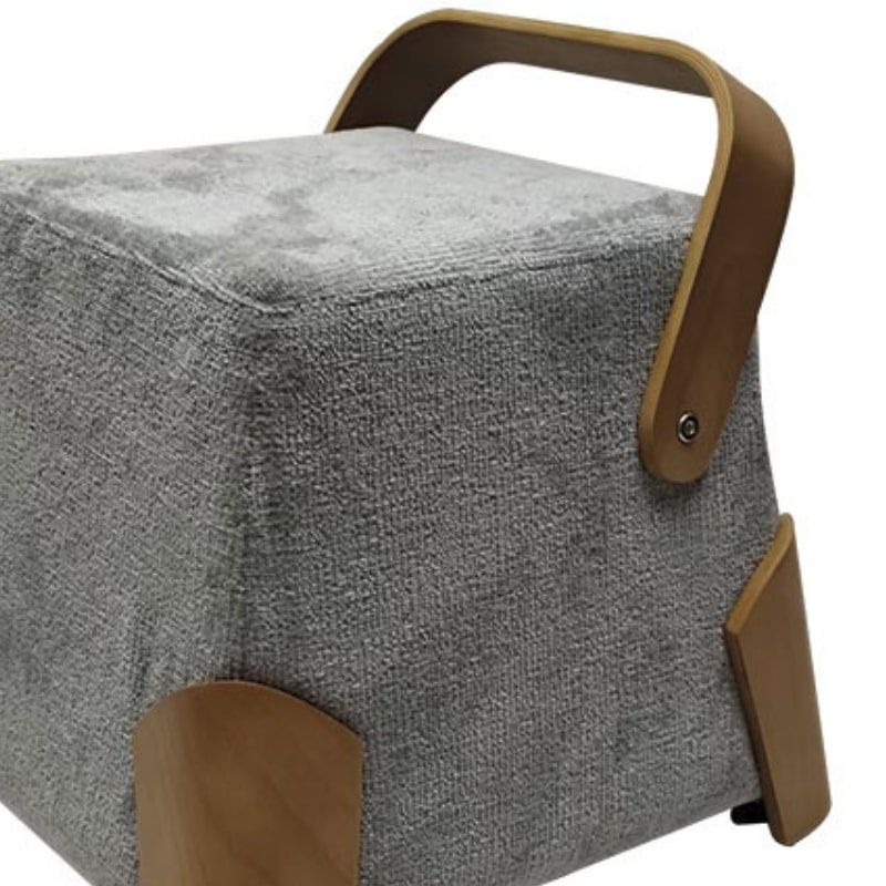 Pouf salon design en tissu cendre DANA Casita