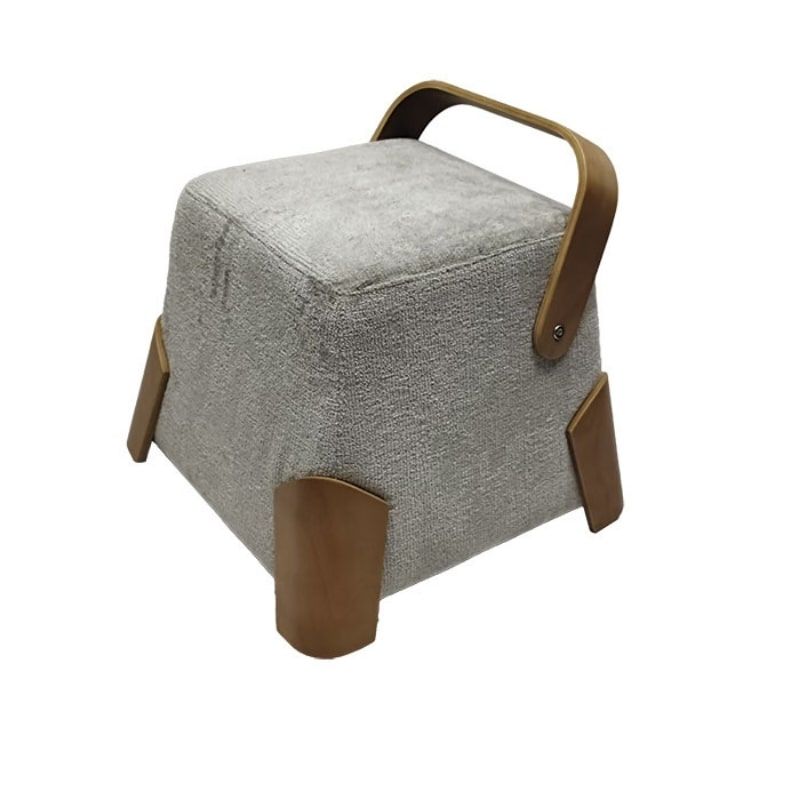 Pouf salon design en tissu gris DANA Casita