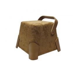 Pouf moutarde design en tissu DANA Casita