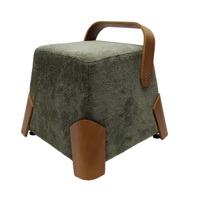 Pouf salon design en tissu kaki DANA Casita