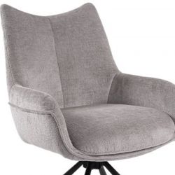 Lot de 2 chaises tournantes avec accoudoirs tissu cendre Casita KALI